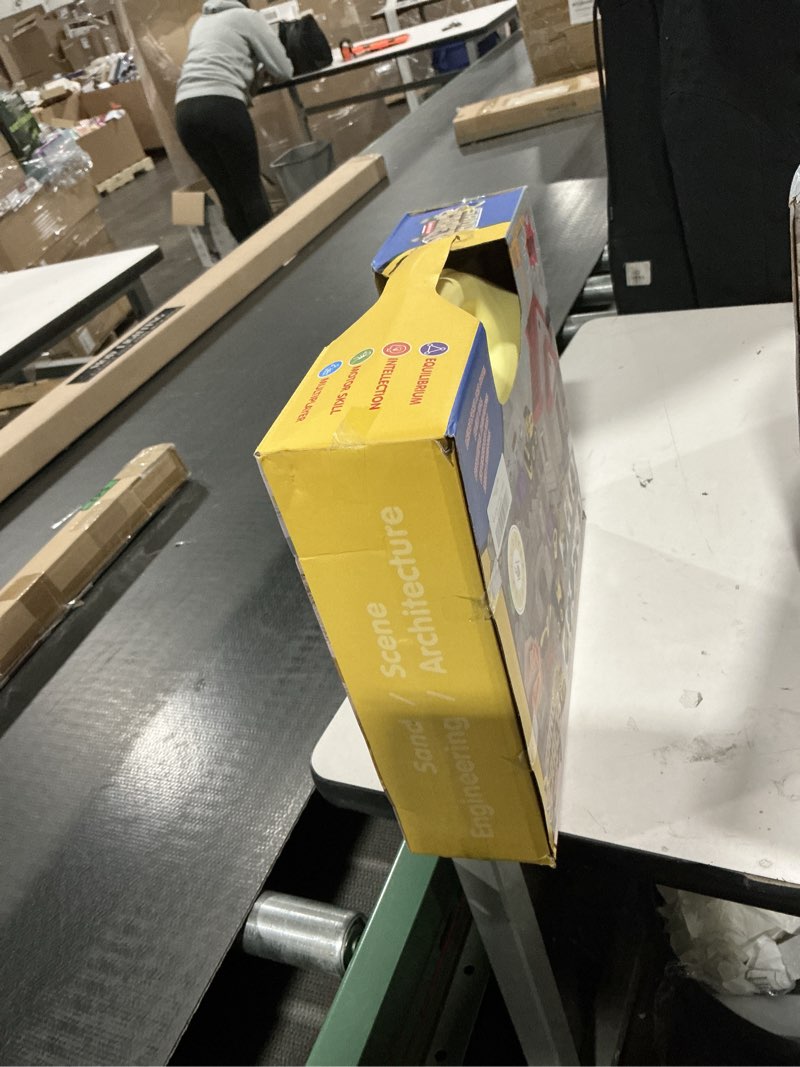 Condition photo showing Good Condition for CORPER TOYS Sand Castle Building Kit with Carrying Case, DIY Take Apart Truck, Castle Molds, Crane, Tools, Road Signs, Mini Figures Construction Sensory Sand Bulk Toys for Kids 3+