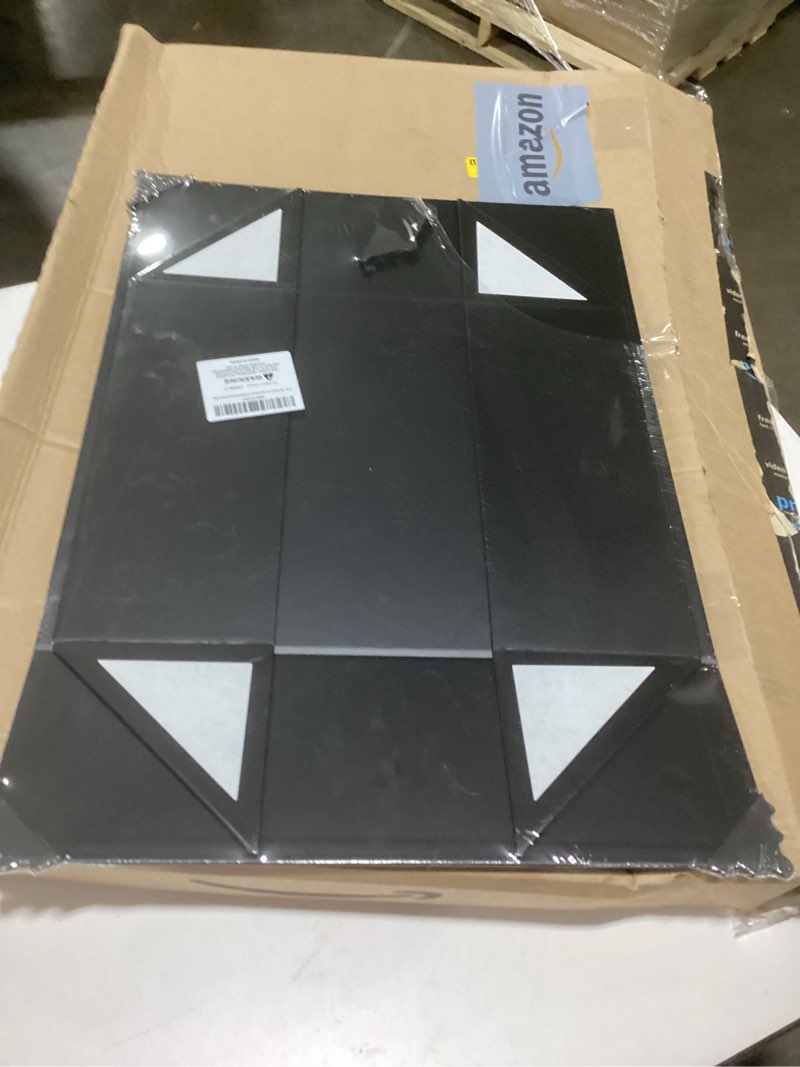 Condition photo showing As Is for PACKGILO 1 Pcs Matte Black Extra Large Gift Box with Lid, 16.5x13x5.3 Inches, Hard Magnetic Giant Gift Boxes for Presents Clothes Robe Wedding Dress Sweater,Reusable Foldable Bridesmaid Proposal Box 16.5X13X5.3Inch-MatteBlack-Pack of 1
