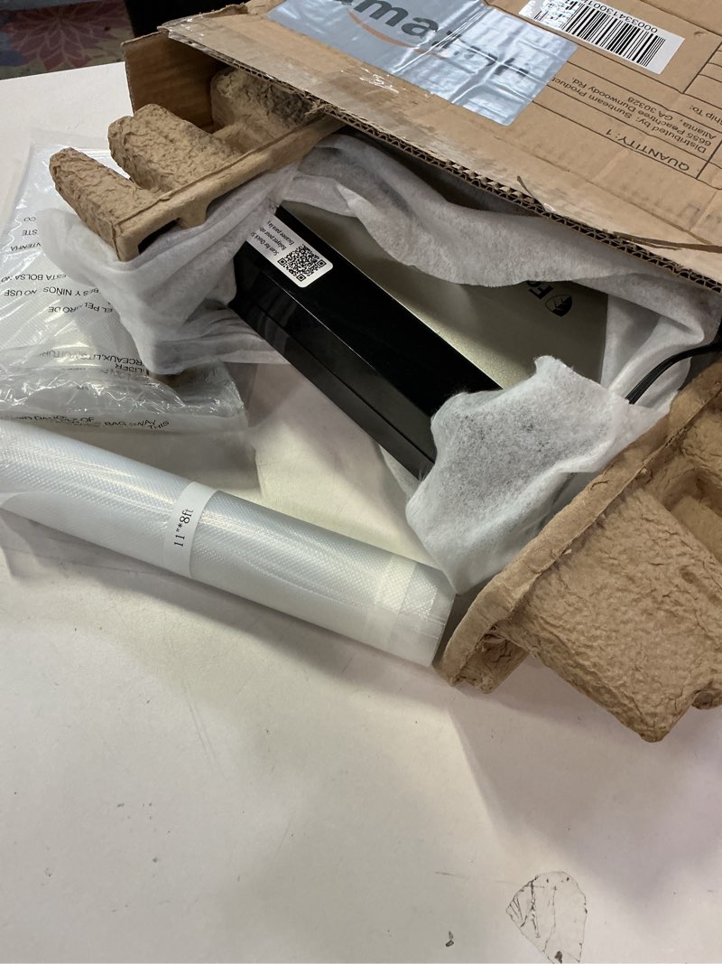 Condition photo showing Good Condition for FoodSaver PowerVac Compact Vacuum Sealing Machine Stainless Steel & Black Vertical Storage VS0150 | Preserves freshness reduces bag waste for both dry and wet food