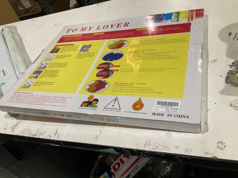 Condition photo showing As Is for baisite paint by numbers kit for adults,16" lx20 w canvas for painting kits for adults in colorful box-breathtaking colorful scenery 8481-already stretched on a wooden frame hxl-8481-4 already famed(20"x16")