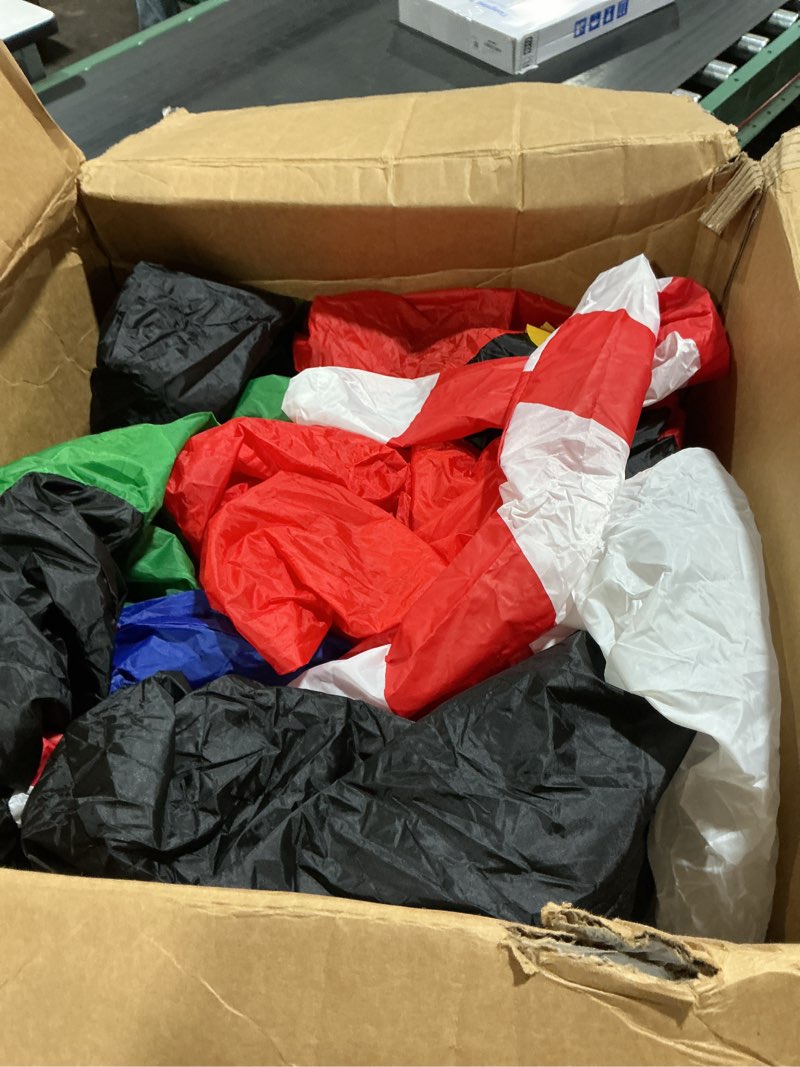 Condition photo showing As Is for SEASONBLOW 8 Ft LED Light Up Inflatable Christmas Nutcracker House Guard with Candy Scepter Decoration for Yard Lawn Garden Home Party Indoor Outdoor