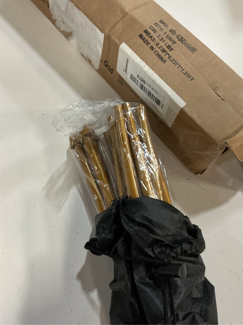 Condition photo showing New/Like New for display artist easel stand - 63" instant tripod collapsible portable floor easel - easy folding adjustable art poster metal stand for display show, wedding, painting - gold