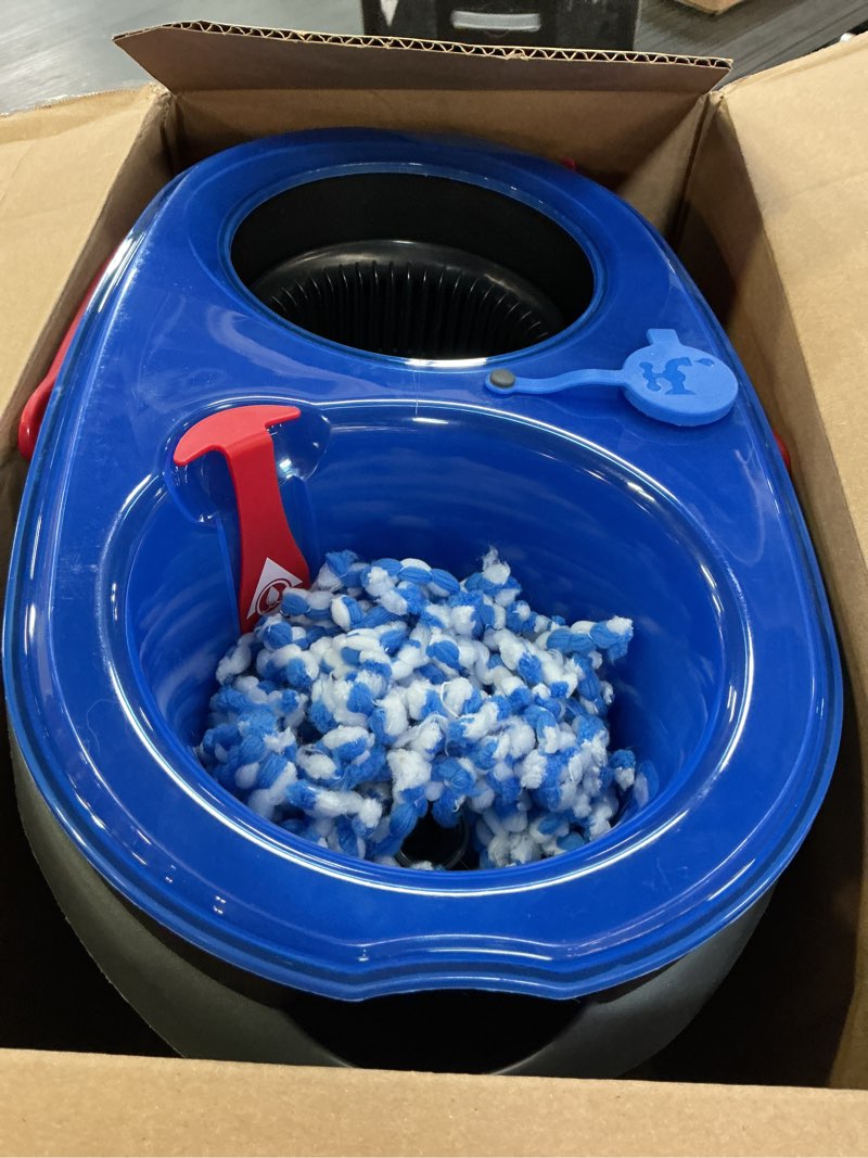 Condition photo showing As Is for o-cedar rinseclean spin mop & bucket system | clean with water | removes 99% of bacteria