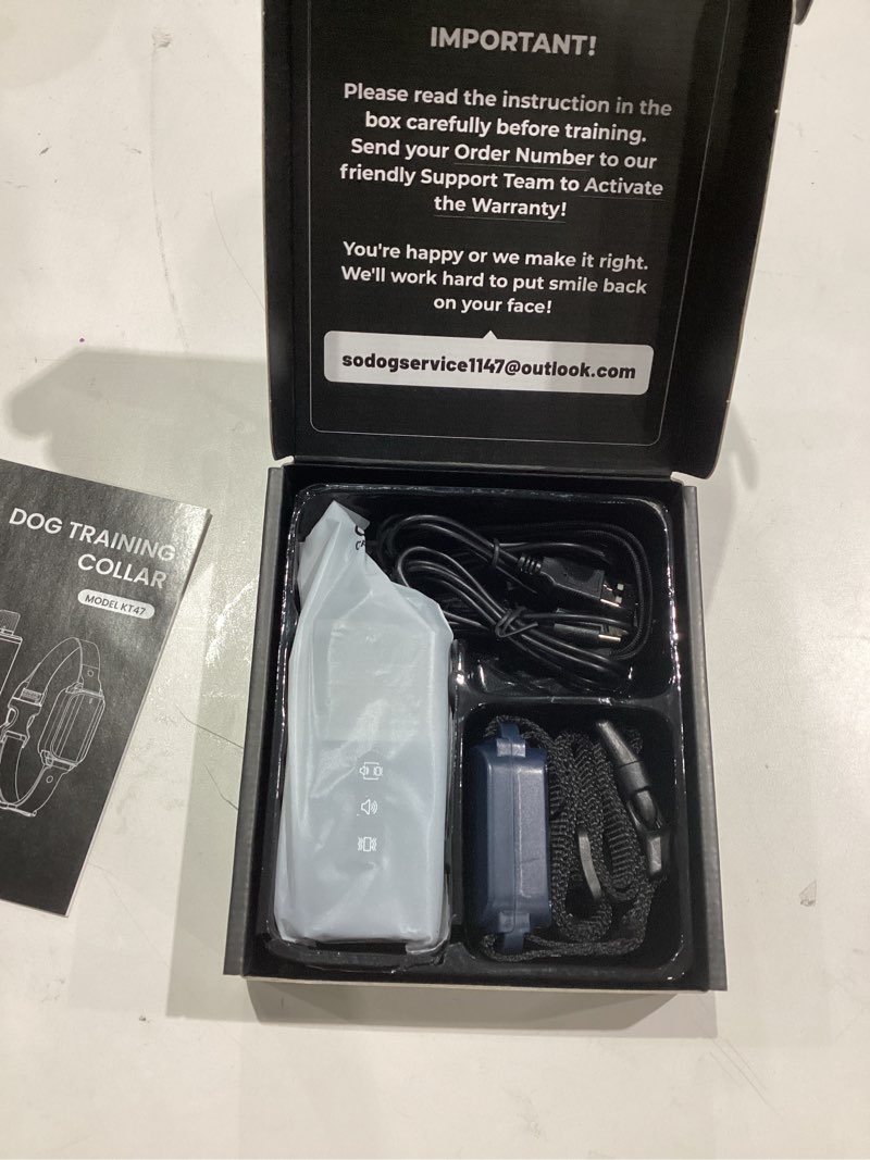 Condition photo showing Good Condition for No Shock Dog Training Collar with Remote, Dog Vibration Collar with Controller Beep and Vibrate Only, Safe Lock Waterproof Rechargeable Vibrating Collars for Dogs(10-120 lbs)-No Prongs (Navy Blue)