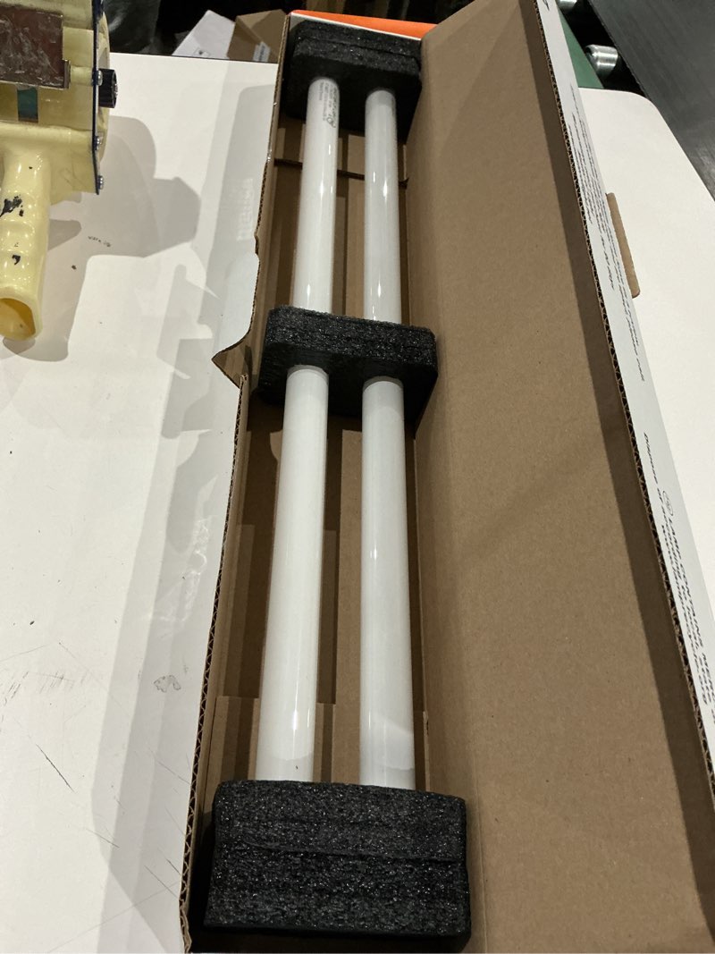 Condition photo showing As Is for f17t8/835 (2 pack) 2ft fluorescent tube light bulb t8 3500k neutral white 17w 17watt replaces f17t8 f17t8/sp35/eco f17t8/spx35/eco f17t8/735 f17t8/tl835/alto f17t8/tl735 f17t8/tl935 fo17/835/eco
