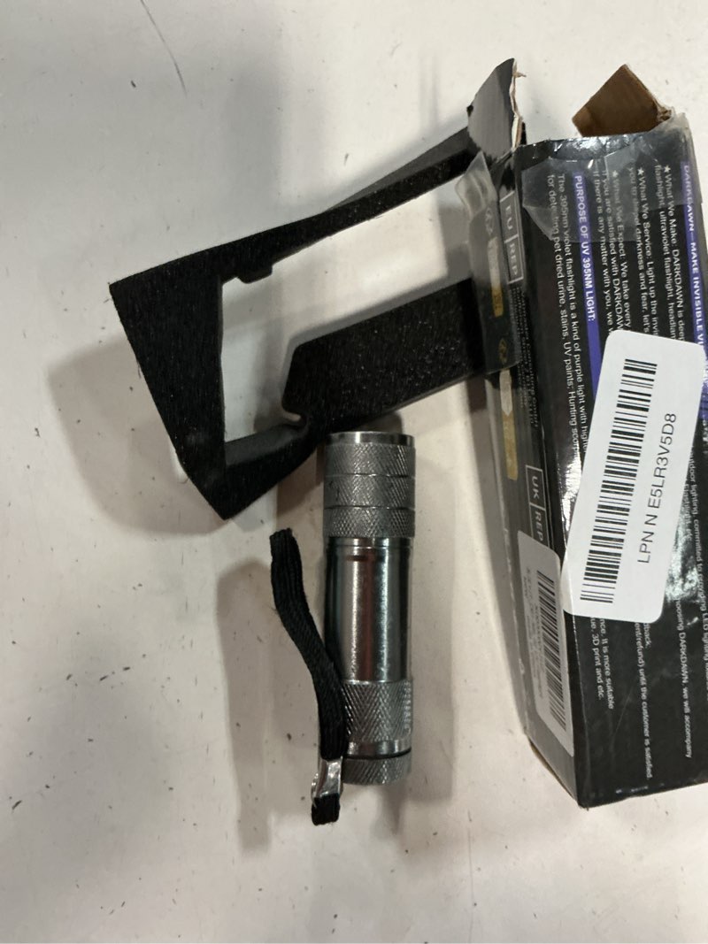 Condition photo showing As Is for darkdawn uv flashlight 395nm black light mini usb rechargeable ultraviolet led blacklight woods lamp