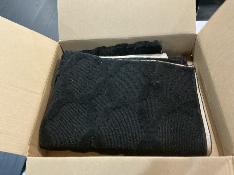 Condition photo showing Good Condition for Garland Rug Sparta Non Slip Polypropylene 3 Ft. X 5 Ft. Black Area Rug- Ideal for Living Rooms & Hallways, Stylish & Durable for High Traffic Areas