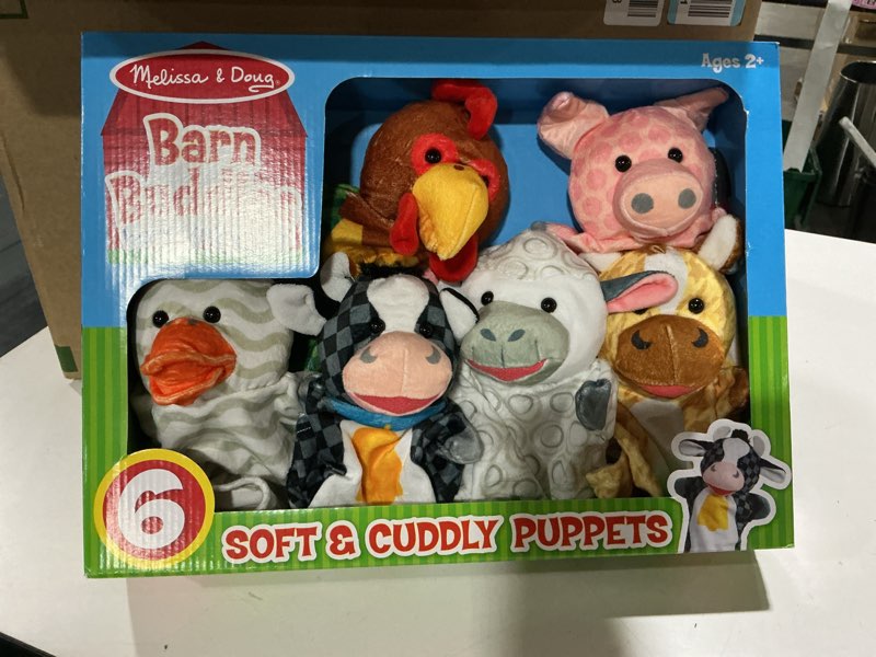 Condition photo showing Good Condition for Melissa & Doug Barn Buddies Hand Puppets, Set of 6 (Cow, Sheep, Horse, Duck, Chicken, Pig)
