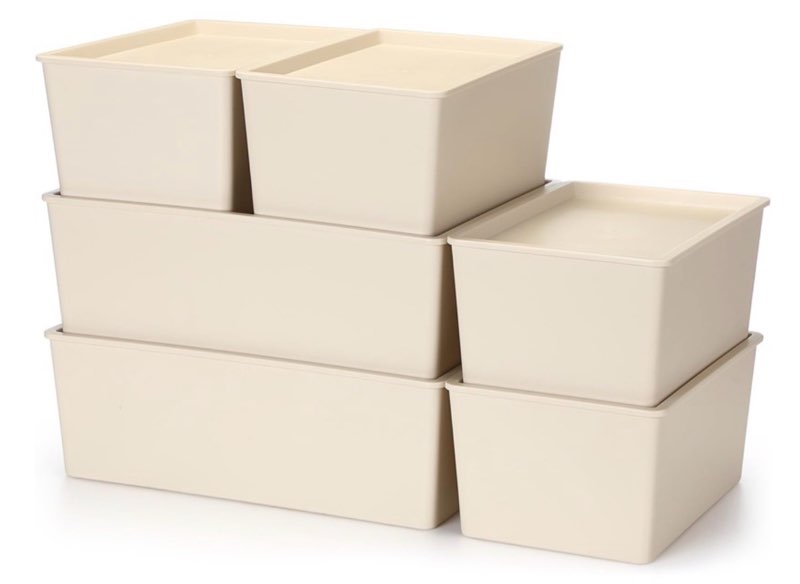 menkxi 6 pcs plastic storage bins with lids stackable storage containers durable box baskets for organizing shelves playroom classroom office