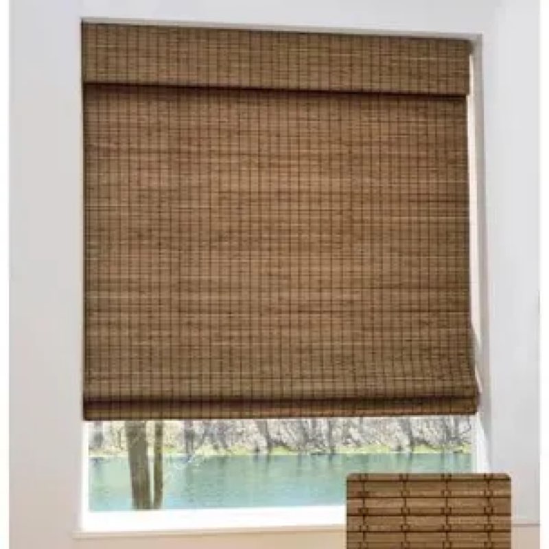 unishades cordless bamboo roman shades for windows, blinds size (30.5\" w ×48\" h) colour (highfield t