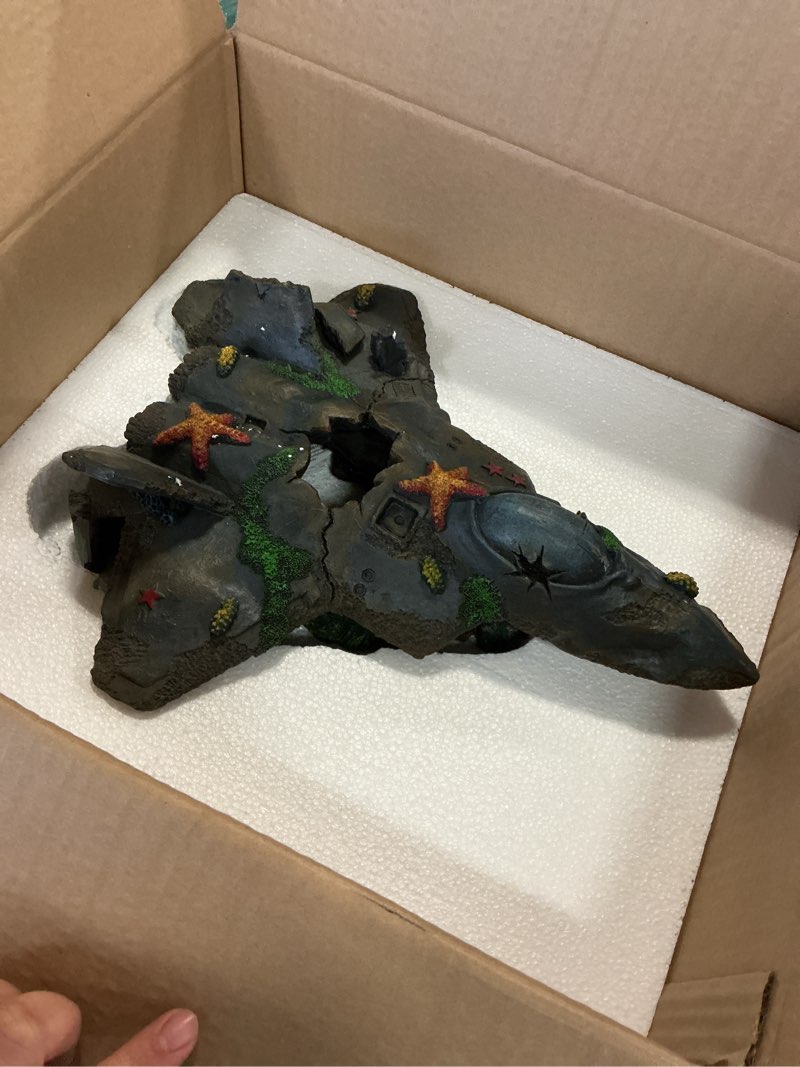 Condition photo showing Good Condition for Penn-Plax Deco-Wrecks Wrecked Jet Aquarium Decor– Large Resin