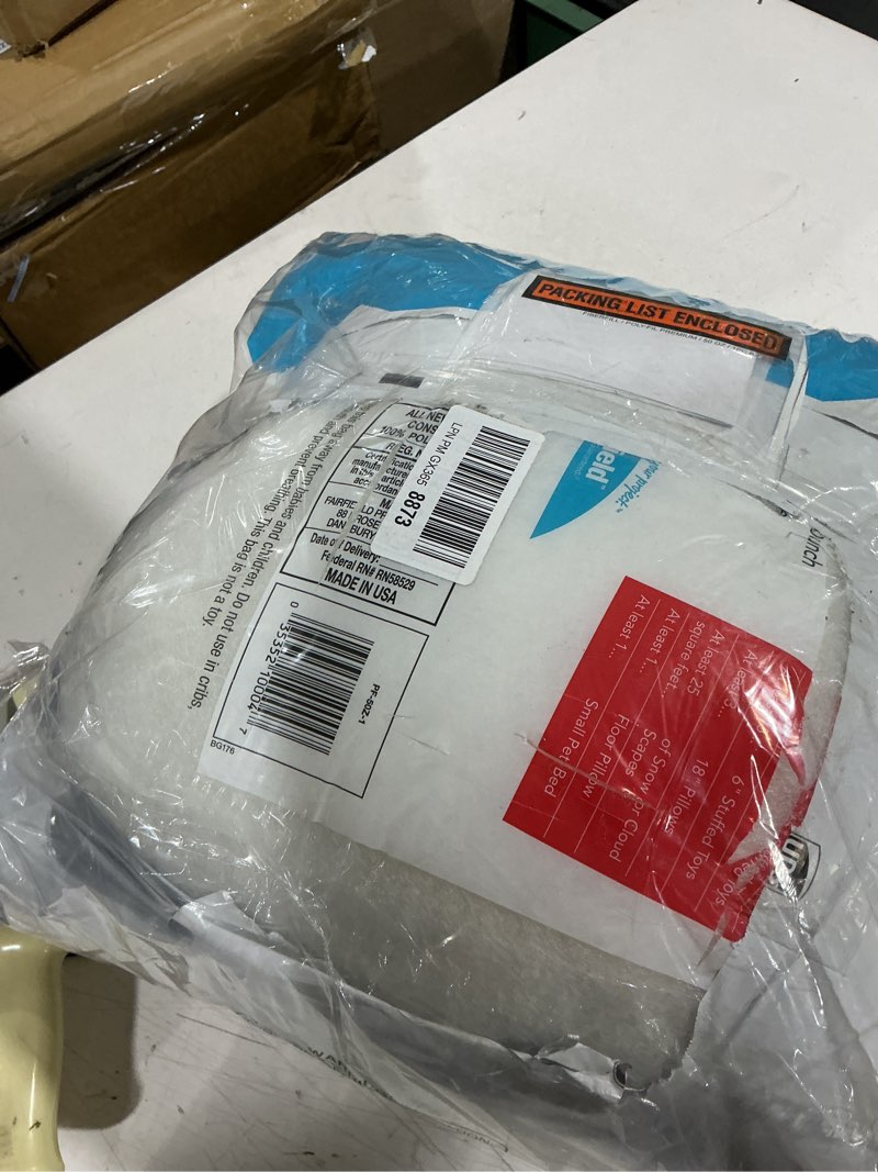 Condition photo showing As Is for poly-fil® premium polyester fiber fill by fairfield™  50 oz bag