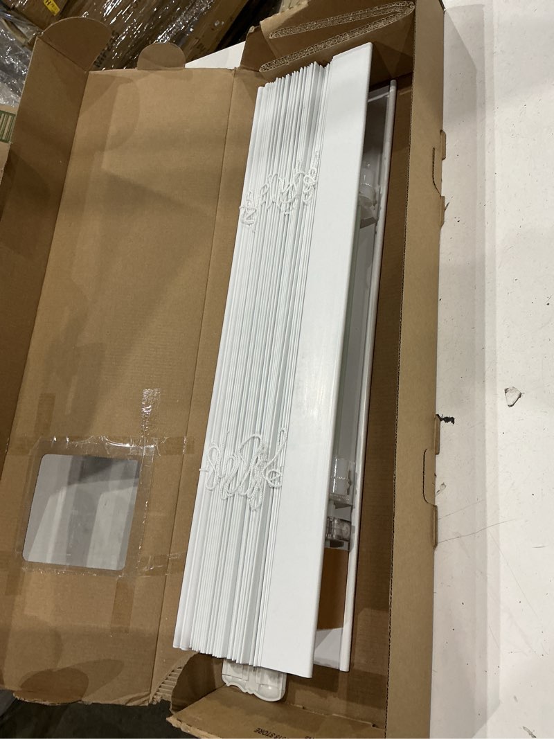 Condition photo showing Good Condition for dez furnishings cordless 2" signature faux wood blind, 22" w x 48" h, embossed white