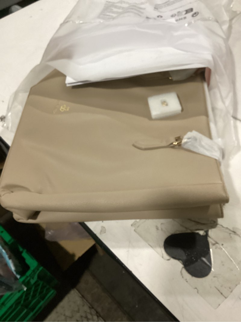 Condition photo showing Good Condition for lovevook laptop bag for women soft leather work bag, office shoulder tote purse professional briefcase with flap design sandy 17 inch