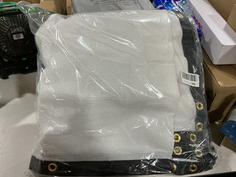 Condition photo showing As Is for shademart 6' x 10' fence privacy screen white heavy duty 170 gsm fencing mesh shade net with grommets & zip ties, 90% blockage fence screen for balcony yard outdoor garden pool (we customize size) white 0 6' x 1 0'