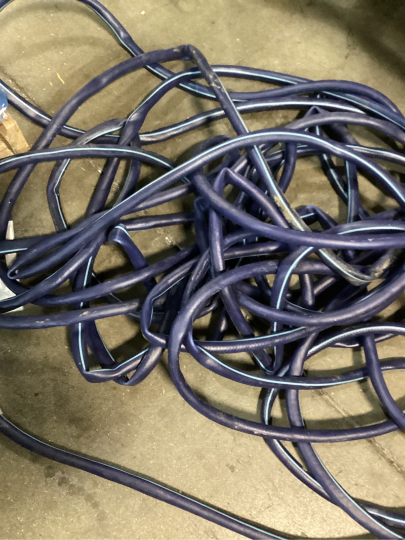 Condition photo showing As Is for project source 5/8-in x 25ft medium -duty vinyl blue hose