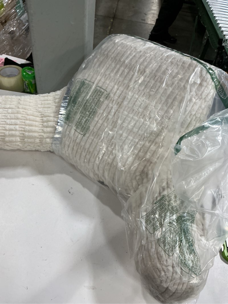 Condition photo showing Good Condition for blissful diary reading pillow, backrest pillow with shredded memory foam for adult & children, designed for bed and couch sitting up, includes arms, pockets and washable cover, off white standard(18inch) off white