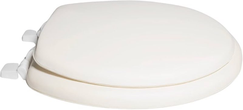 Centoco Toilet Seat Round, Soft Cushioned Vinyl Toilet Seat, DSHPS20-106 HPS20-106, Bone