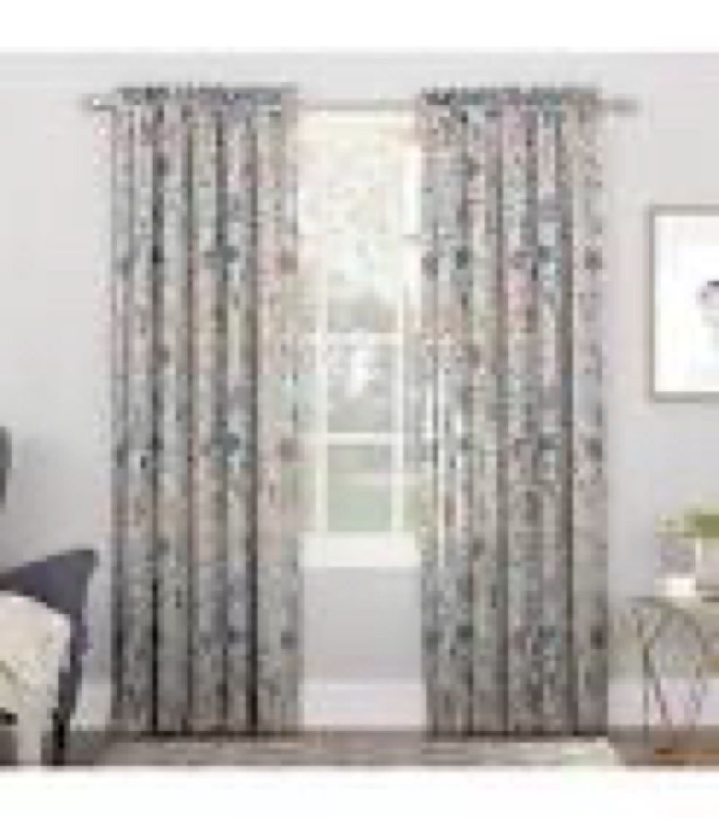 OWENIE Blackout Curtains for Bedroom 84 Inches Long 2 Panels, Thermal Insulated Elegant Printing Dou