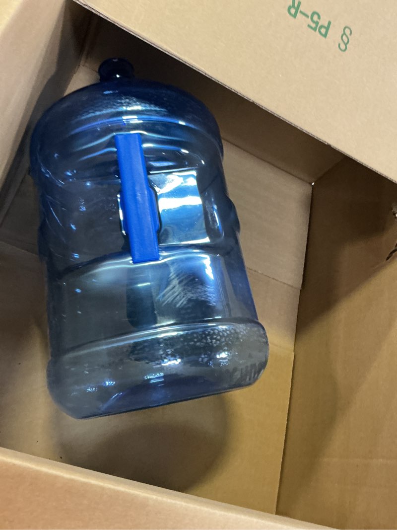 Condition photo showing New/Like New for brio b.p.a. free 5 gallon plastic crown cap reusable water bottle container bpa