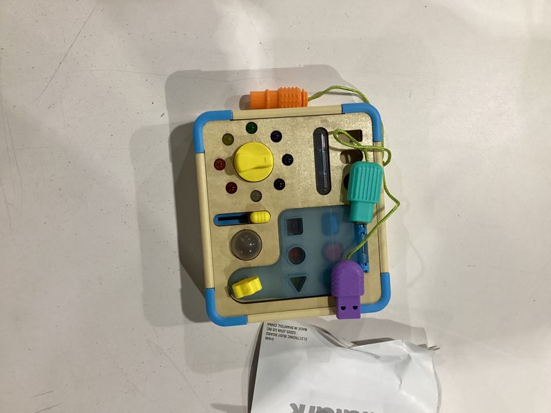 Condition photo showing Good Condition for lalalark jova electronic busy board – montessori learning toddler toy with 15 led light & 9 sounds, 5 switches & plugs, travel toys sensory activity board for 1 2 3 years old boy & girl birthday gift