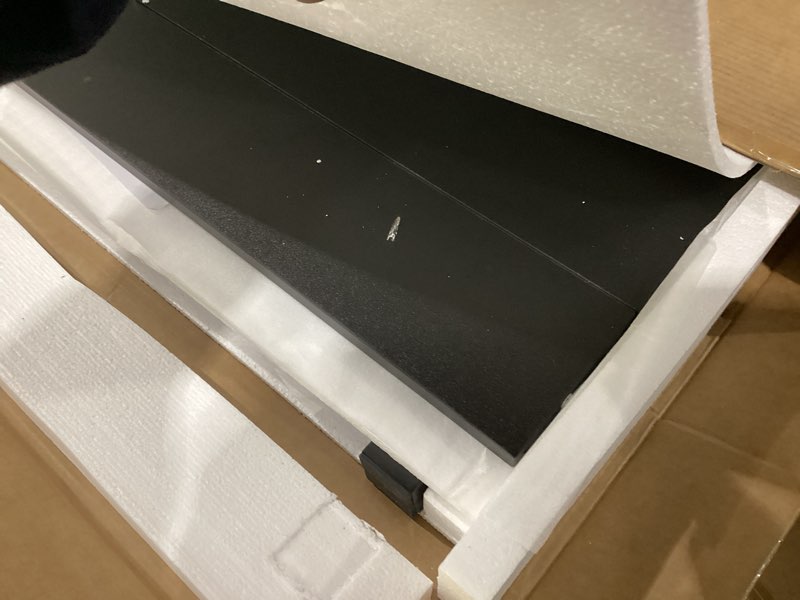 Condition photo showing New/Like New for Dripex Computer Desk for Small Spaces, 27.5 inch Small Computer Desk, 3 Tier Compact Desk with Monitor Shelf and Bottom Storage Shelves, Space Saving Desk, Black