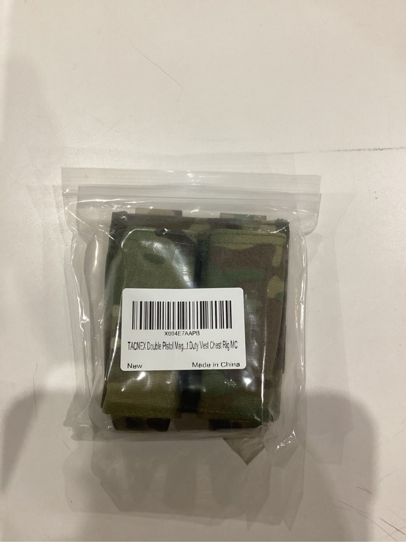 Condition photo showing As Is for tacnex pistol mag pouch w/belt/molle snap clip single/double 9mm magazine holder w/quick release insert open top mag holster nylon carrier case for battle belt duty vest chest rig coyote brown double pouch
