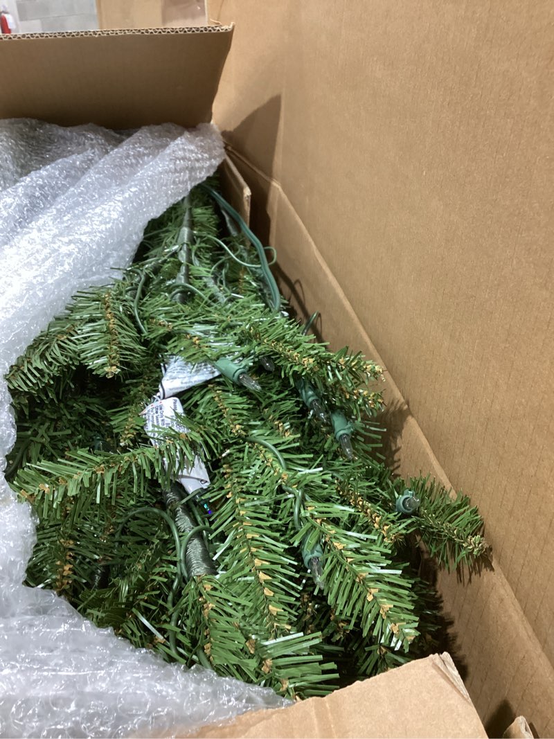 Condition photo showing Good Condition for National Tree Company 6.5 ft Pre-Lit Dunhill Fir Artificial Christmas Tree, 650 Clear Lights, 1,838 Tips, Includes Stand, Green 6ft 6in Tree