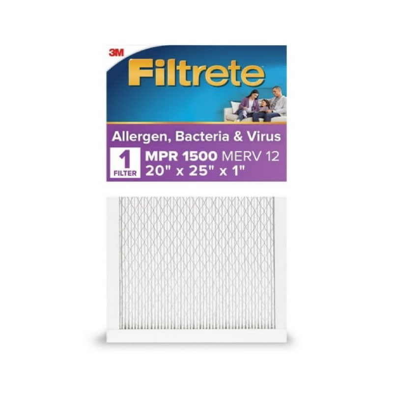 filtrete 20x25x1 hvac furnace air filter, mpr 1500 merv 3. 3 allergen, bacteria and virus, 1 filter