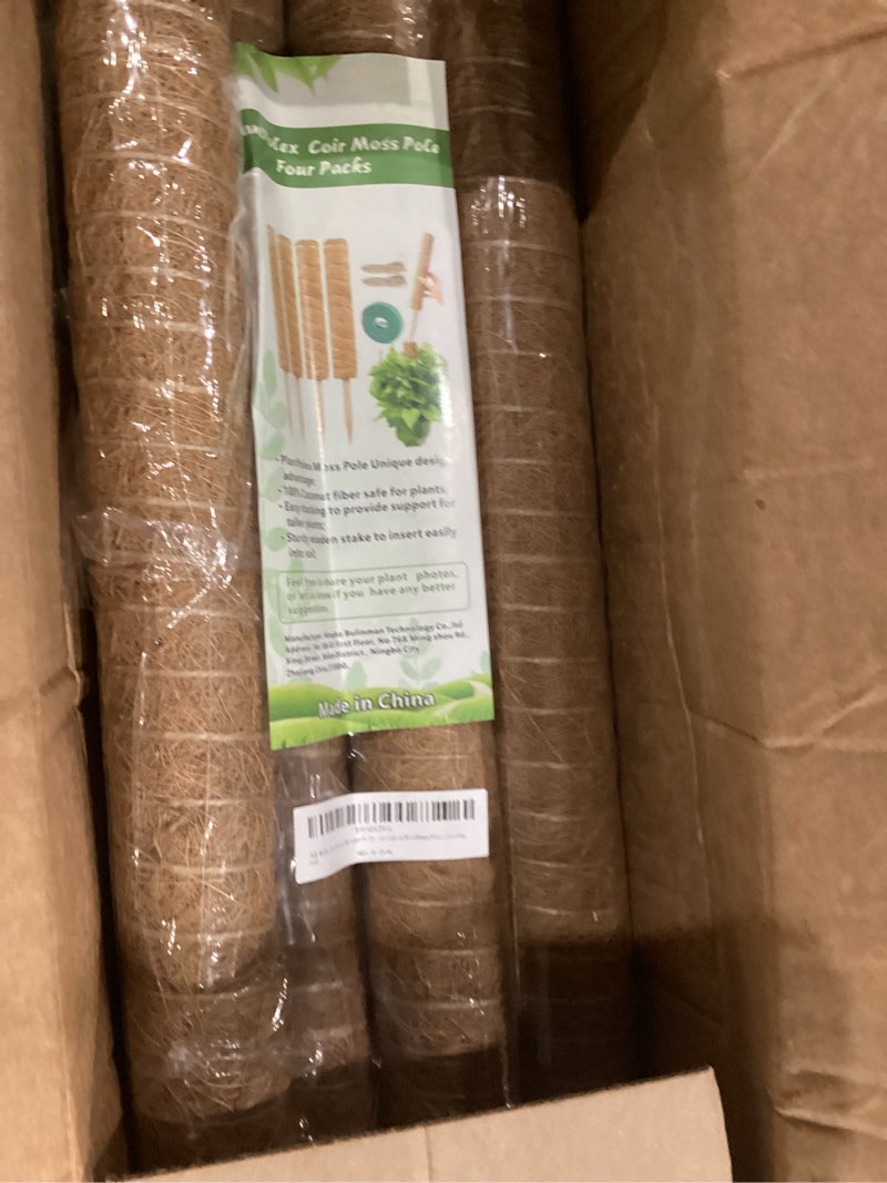 Condition photo showing Good Condition for moss pole, 4pack 21 inch plant support stakes for indoor plants, monstera plant support stakes, 69 inch tall coir plant pole sticks for potted plants, pothos, philodendron, climbing plants accessories 4pcs x 21 inches