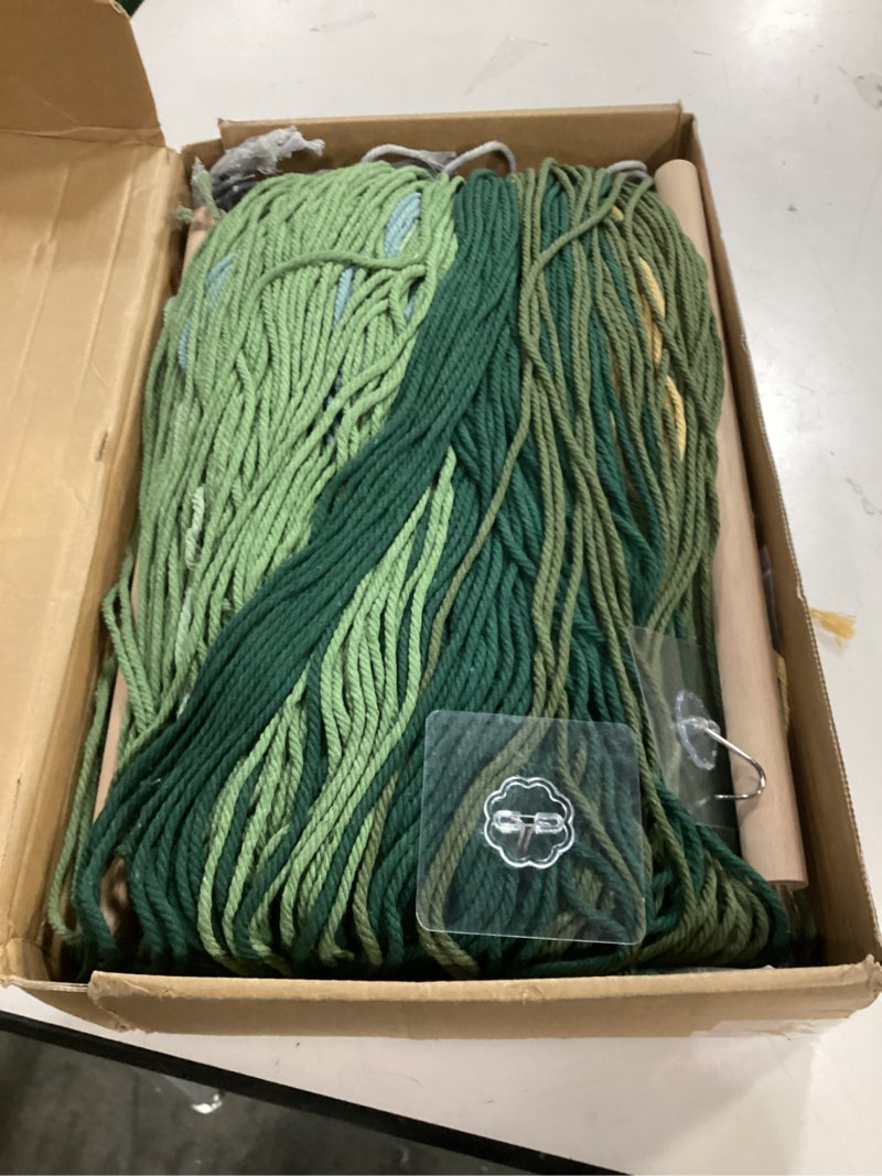 Condition photo showing Good Condition for khoyime macrame wall hanging large boho home decor aesthetic, bohemian green tassels tapestry modern handmade artwork chic wall art decorations for living dining room bedroom nursery office 38.5"x43"