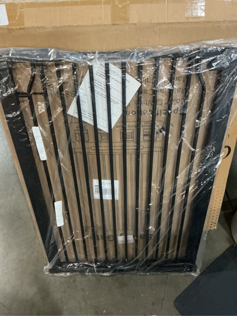 Condition photo showing New/Like New for 41" extra tall baby gate with door, 40.6-54.7 in wide dog gates for doorways stairs, walk through large pet gate indoor, pressure mounted child safety gates for kids puppy doggie metal black 29.6"-54.7"