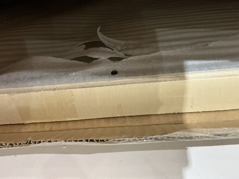 Condition photo showing Good Condition for wilprep range backsplash, 36"x30" stainless steel backsplash with storage shelf & magnetic knife rack, range hood stainless steel for stove, range hood wall shield with pre-drilled holes 36'' x 30''