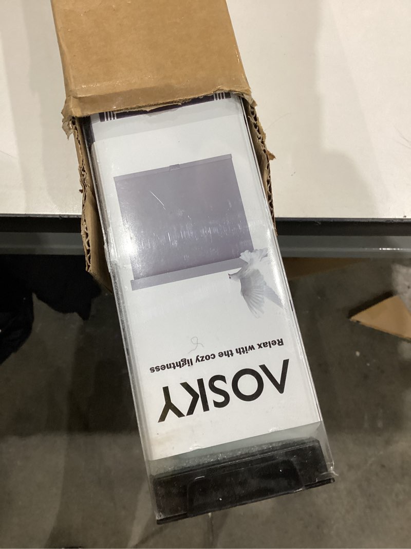 Condition photo showing As Is for AOSKY Blackout Roller Shades Cordless Blinds for Windows, Free-Stop Shades with Valance, Thermal Insulated Fabric, UV Protection, Natural Woven Blinds for Home and Office (36" W x 72" H, White) White 36"W x 72"H