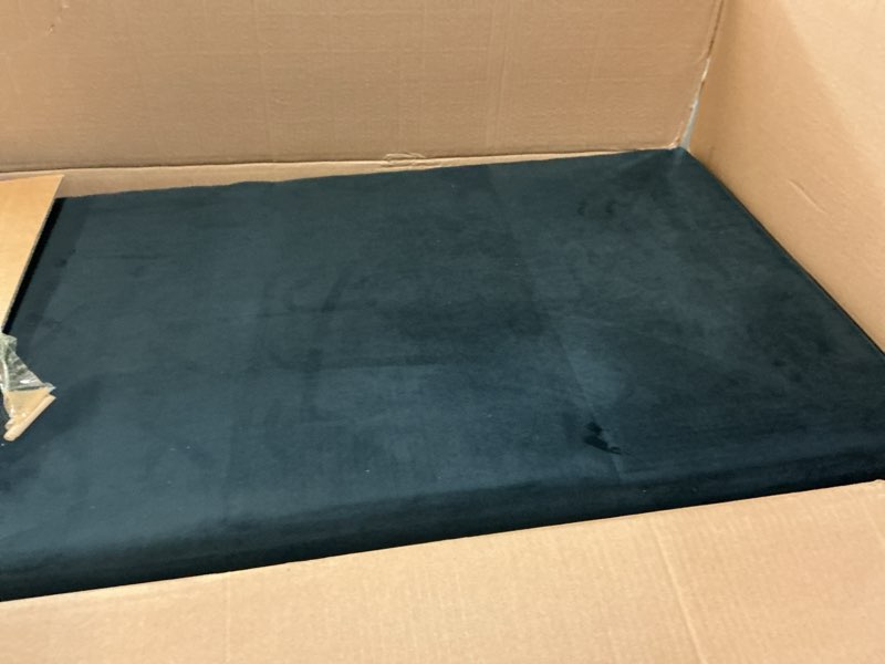 Condition photo showing As Is for HONBAY Convertible Sectional Sofa L Shaped Couch for Small Apartment Reversible Sectional Couch for Living Room,Velvet Black(incomplete box a)