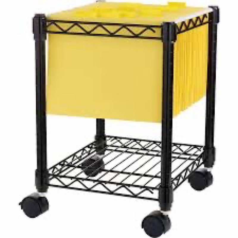 NuSparc Compact Mobile Cart - 4 Casters - 15.50\" Width x 14\" Depth x 19.50\" Height - Metal Frame - Black - 1 Each