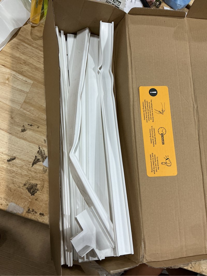 Condition photo showing As Is for eveo cable hider wall 306” - cable raceway cord hider - wire covers for cords on wall, cord cover, wall cable hider, cable concealer, wire hiders for tv on wall management-20x (l16 w0.95 h0.5) - white white medium