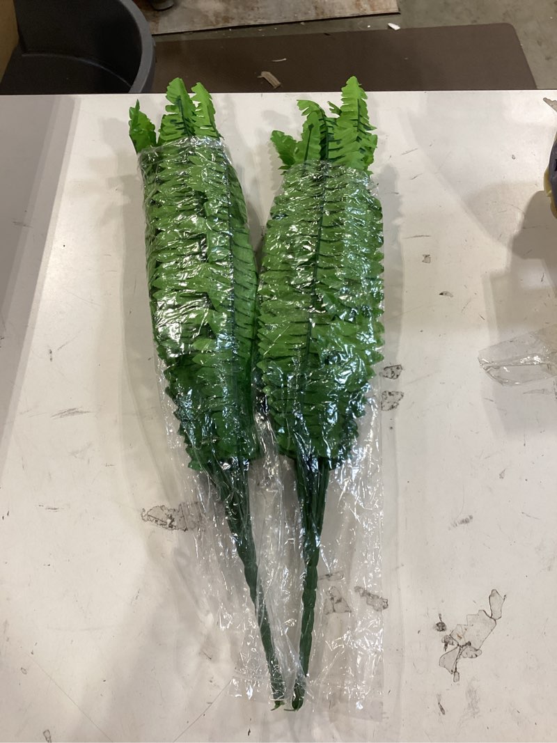 Condition photo showing Good Condition for jutom 2 pcs artificial ferns for outdoors 22 inch large faux artificial boston fern fake bush plants with 28 branches realistic natural shrubs plant for house office garden porch decor