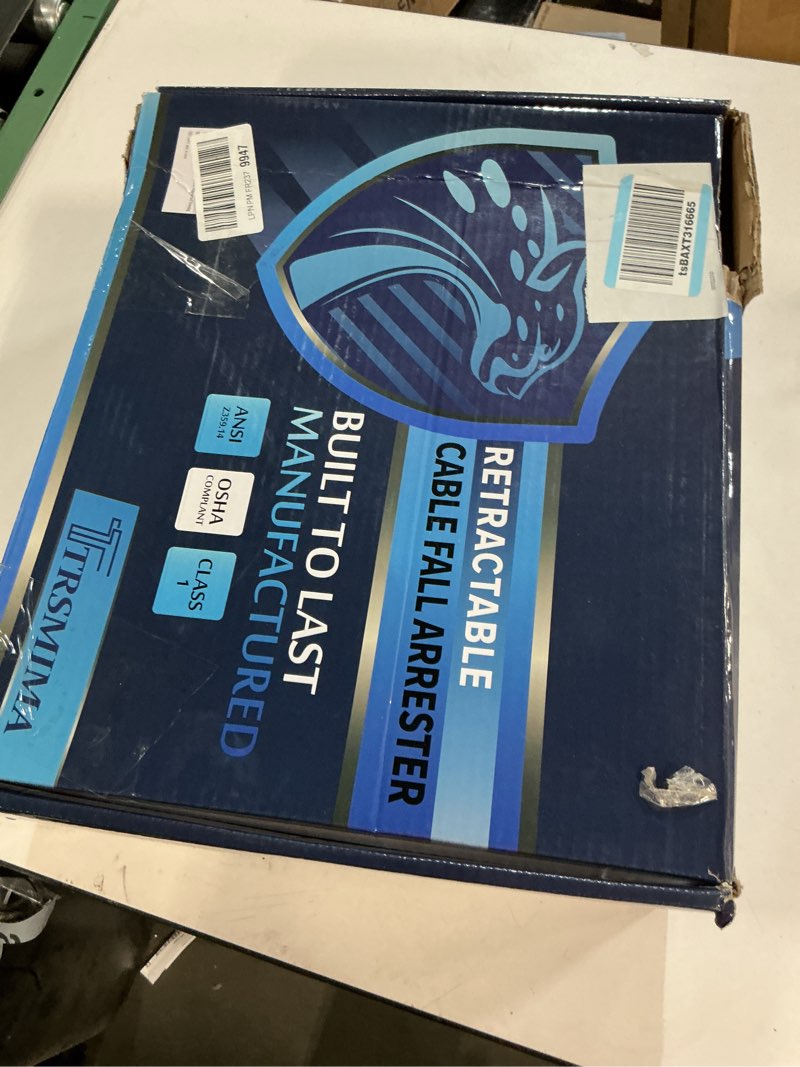 Condition photo showing New/Like New for TRSMIMA Fall Protection Retractable Lanyard - 30ft Self-Retracting Fall Arrest Safety Construction Roofing Galvanized Steel Cable Two Internal Shock Absorber System Waterproof Housing