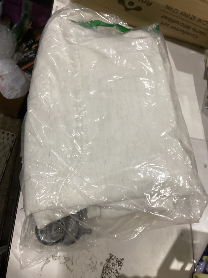 Condition photo showing Good Condition for topfinel natural pinch pleated curtains 84 inch length 2 panels for bedroom living room textured birch semi sheer window curtain boho neutral back tab pinch pleat drape with hooks 84 inches long natural 40"w x 84"l (pack of 2)