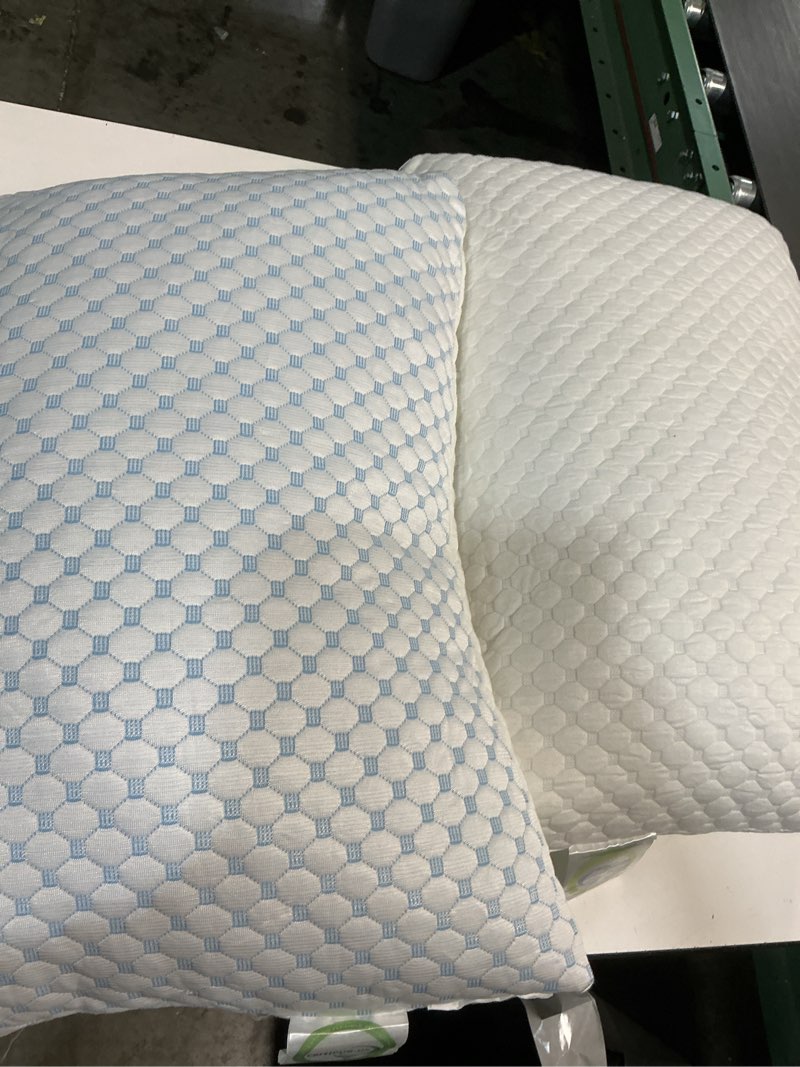 Condition photo showing As Is for EASELAND Firm Pillows Shredded Memory Foam with Adjustable Fill - Queen Size Set of 2, Removable Cooling Cover for Hot Sleepers, Cool Bed Pillow for Side Back Stomach Sleepers Queen(Pack of 2)