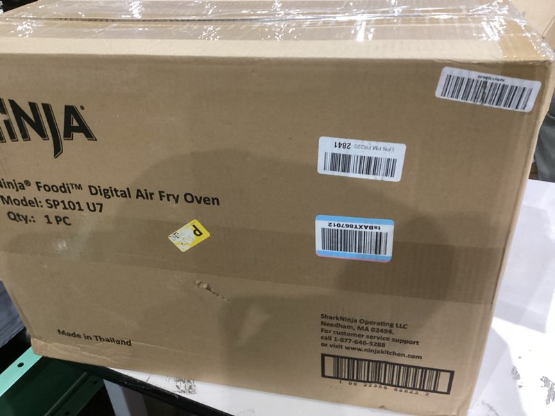 Condition photo showing Good Condition for Ninja Digital Air Fry Countertop Oven, 8-in-1 Functionality, 1800W, Flip-Up Design, XL Capacity, Air Fry Basket, Wire Rack & Crumb Tray, Silver, SP101 8-in-1 Flip Oven