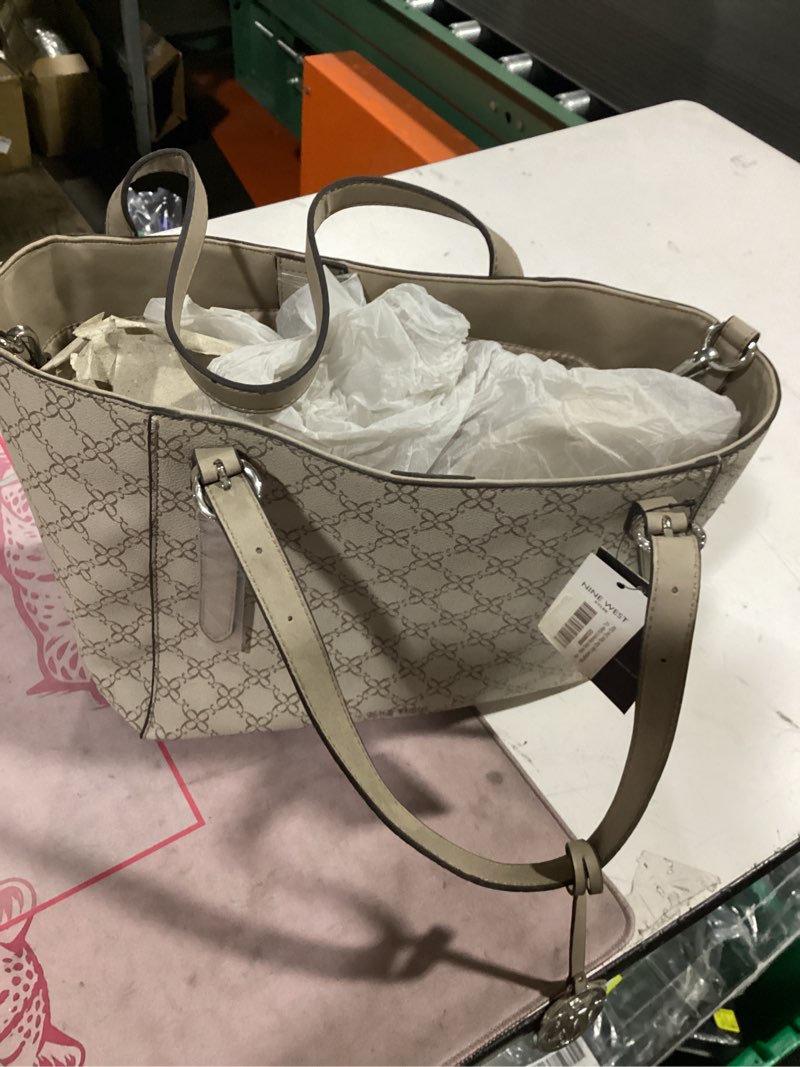 Condition photo showing Good Condition for (light color grey)nine west women's kylee tote one size one size