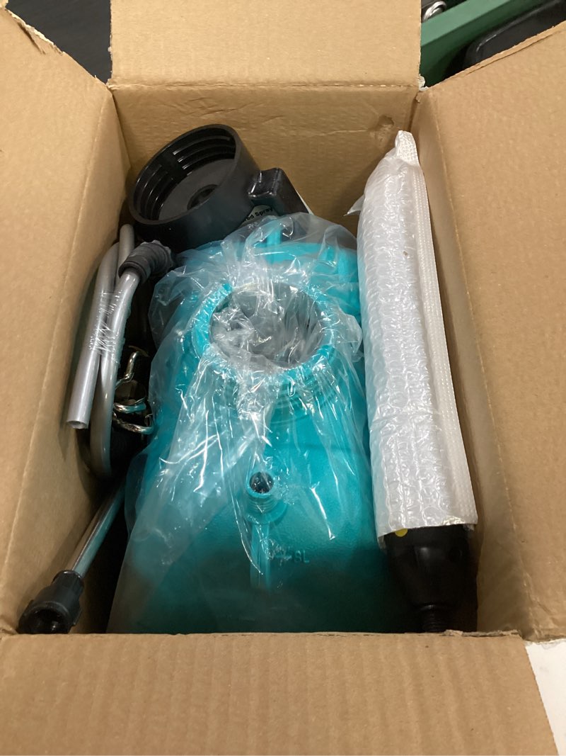 Condition photo showing Good Condition for vasg 2 gallon battery powered garden sprayer, powerful electric pump sprayer, weed sprayer with usb rechargeable handle, 5 mist nozzles, retractable wand, adjustable strap for lawn, garden, yard 3.7v teal