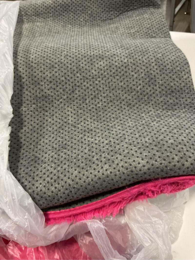 Condition photo showing As Is for Extra Large 9x12 Feet Fuzzy Rug Hot Pink Fluffy Rug for Living Room, Big Plush Non-Skid Shag Carpet, Soft Shaggy Rugs for Bedroom Indoor Modern Home Decor Hot Pink 9' x 12' (Rectangular)
