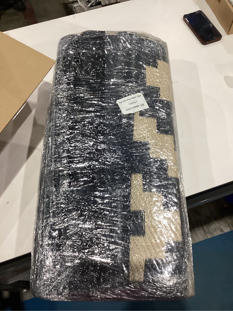 Condition photo showing New/Like New for rug 3'x5' waterproof reversible camping mat plastic black & beigegenimo