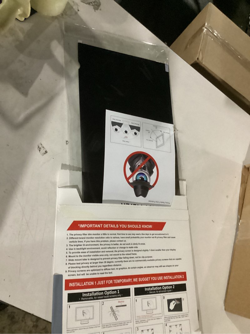 Condition photo showing Good Condition for computer privacy screen filter for 21.5 inch 16:9 widescreen monitor, anti-spy/anti glare protector office accessories - wxh: 18 3/4" x 10 9/16" (476mm x 268mm)