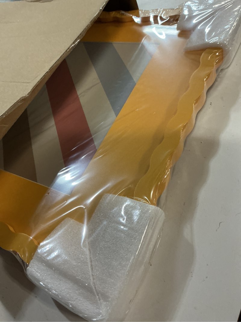 Condition photo showing New/Like New for 11x14 picture frame with mat for 8x10, wavy edge wooden real glass photo frame for wall hanging, yellow, 1 pack yellow 11x14 in