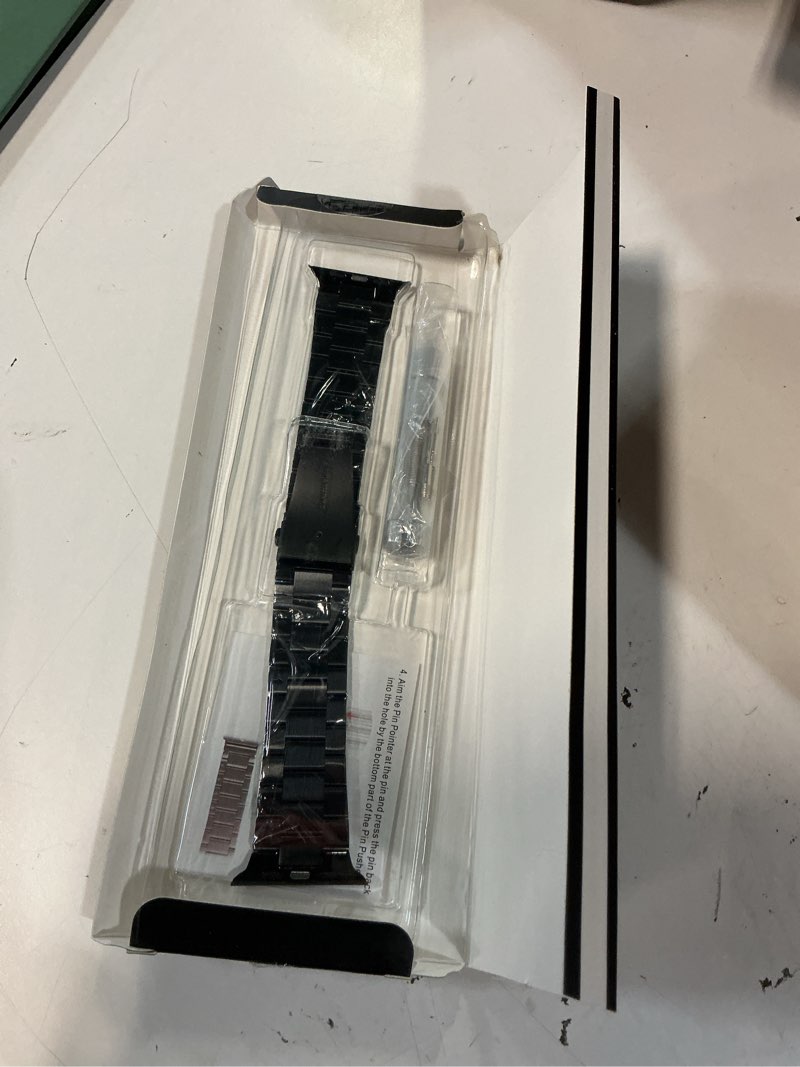 Condition photo showing Good Condition for iiteeology lightweight stainless steel band designed for apple watch ultra 3 & ultra 2, series 1-11, 46mm, 45mm, 44mm, 42mm, replacement iwatch bands for men & women,jet black jet black 46mm/ultra 3/ultra 2/45mm/44mm/42mm(series 3)