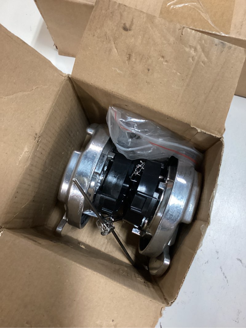 Condition photo showing As Is for 2pcs 11-04859-100 4" locking fuel tank cap, lever style aluminum diesel fuel cap compatible with 1972-2017 peterbilt 330 379 389 579 587 trucks replace 11-04859-200, 572.1015, 600212